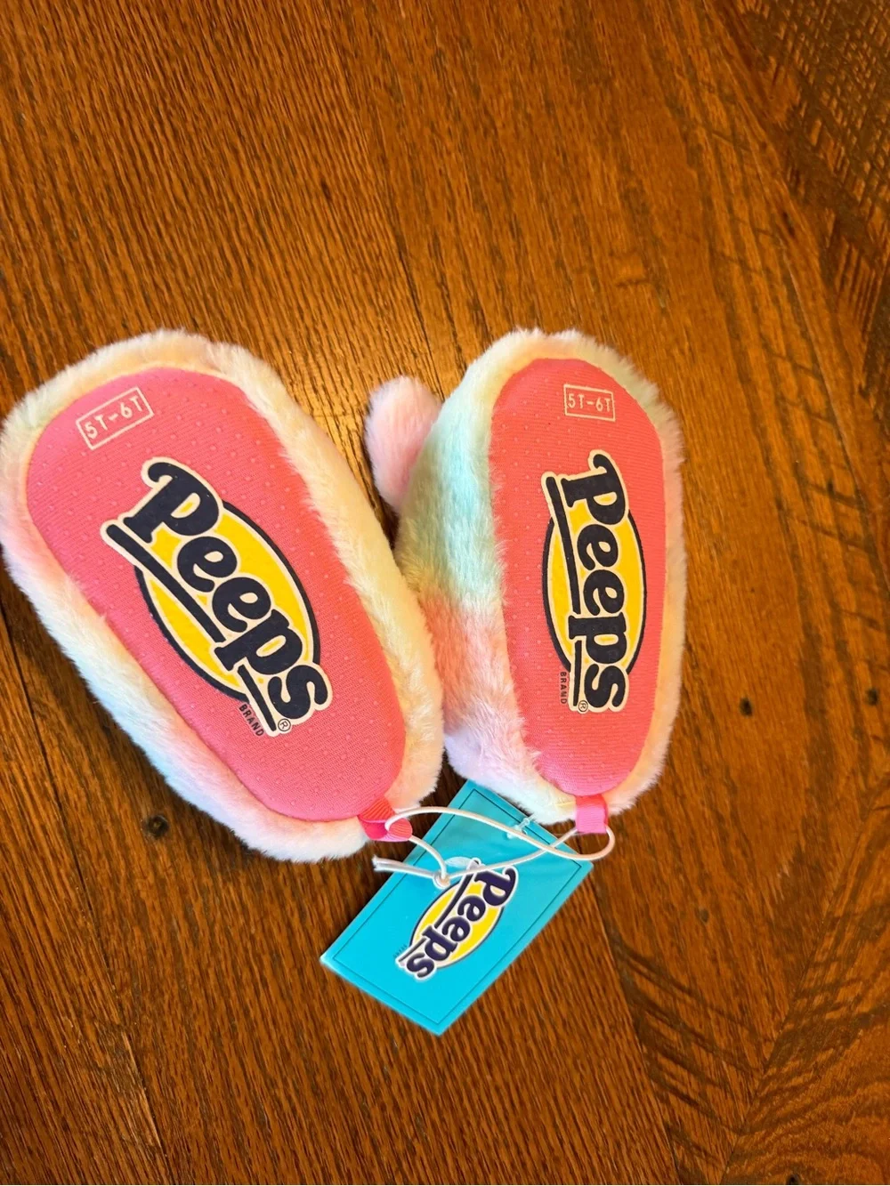 PeepsPlush Pastel Bunny Kids Slippers - Pink, Blue, Cream
